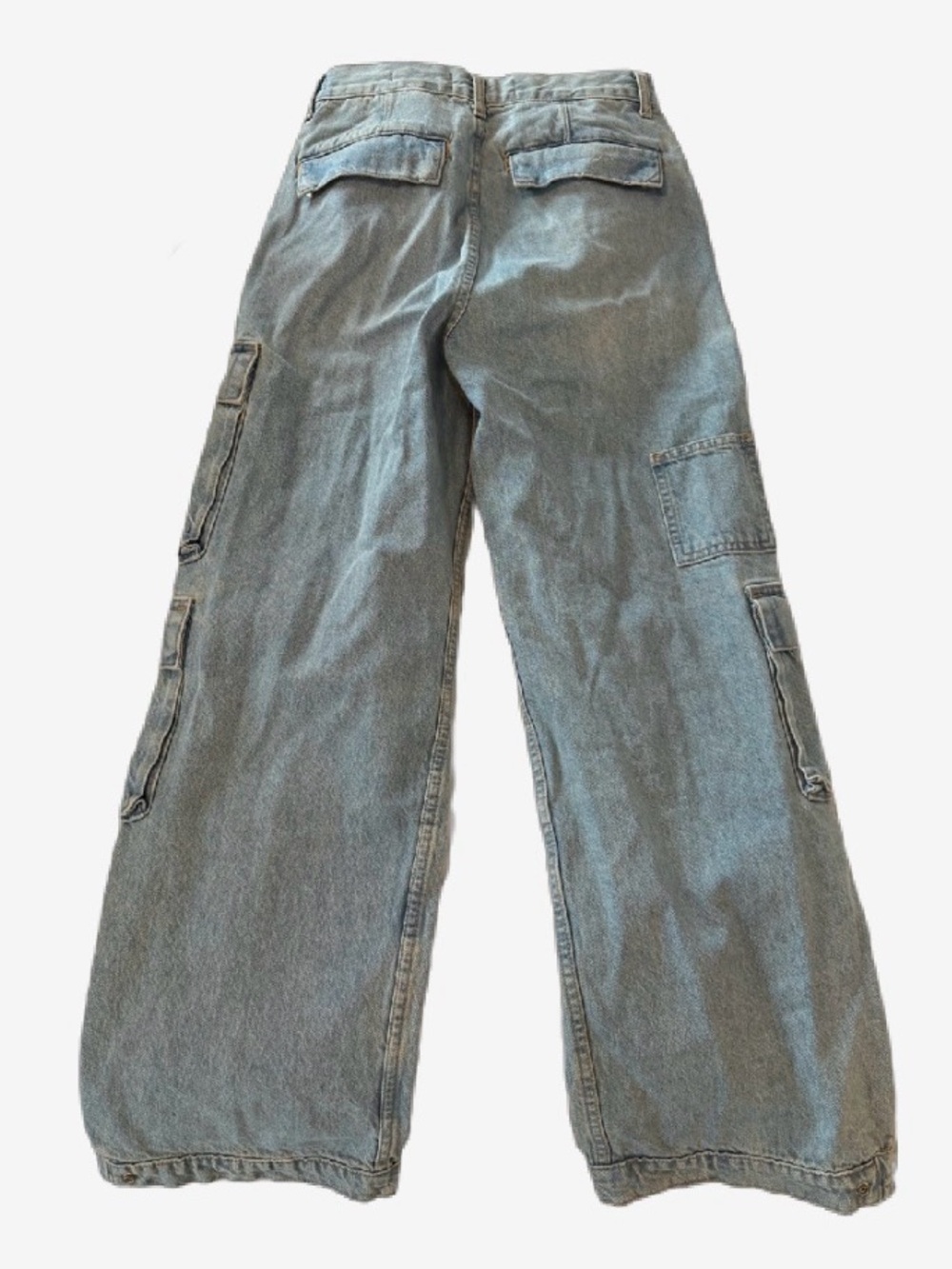 Denim Forum Light Blue High-Rise Wide Leg Jeans - Picture 2 of 3